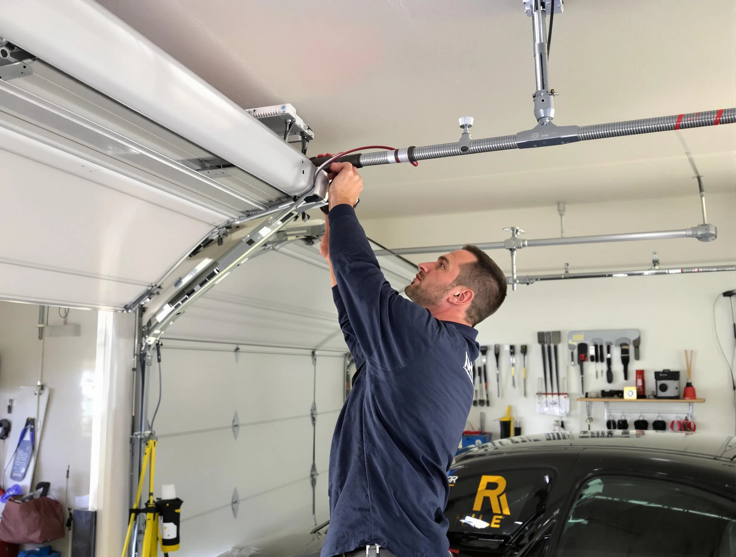 Williamsburg Garage Door Repair technician performing garage door cable repair in Williamsburg