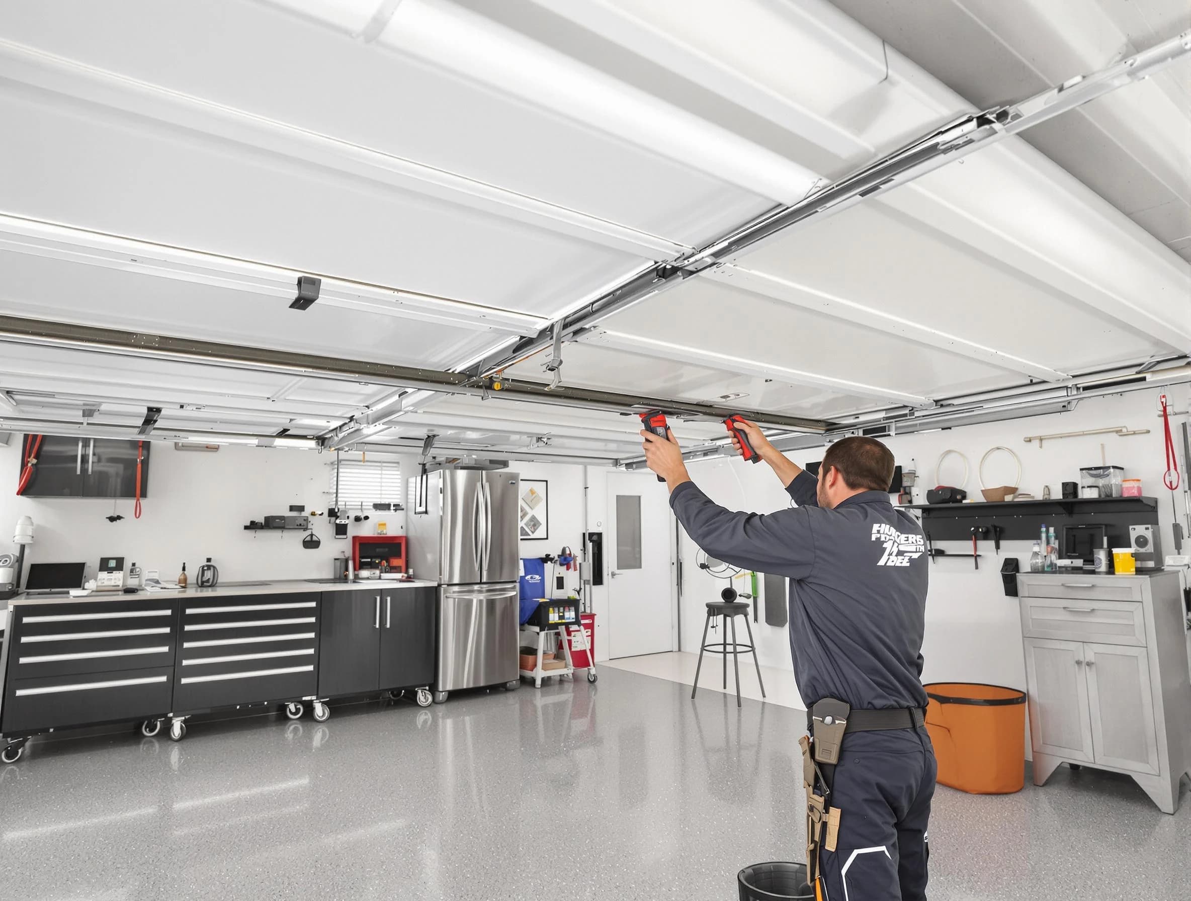 Overhead garage door repair service by Williamsburg Garage Door Repair in Williamsburg