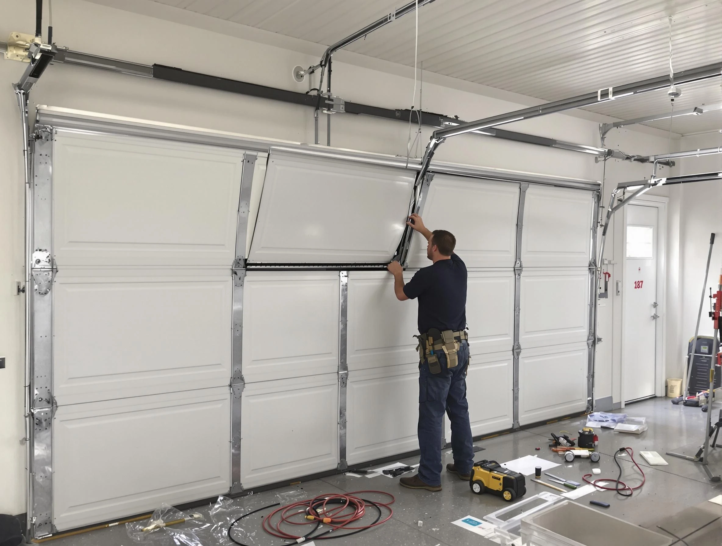 Garage Door Section Replacement in Williamsburg