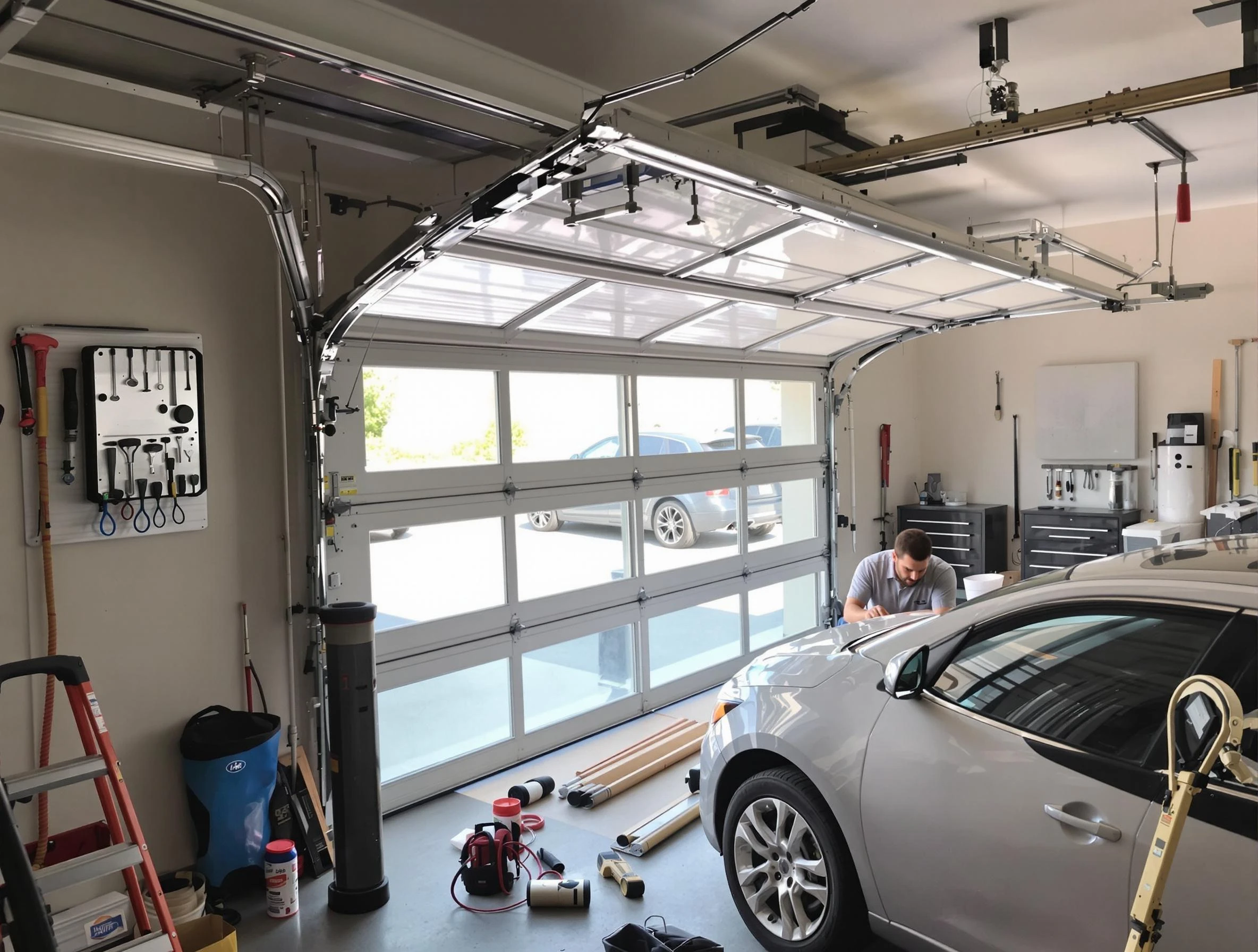 Garage door noise reduction service by Williamsburg Garage Door Repair in Williamsburg